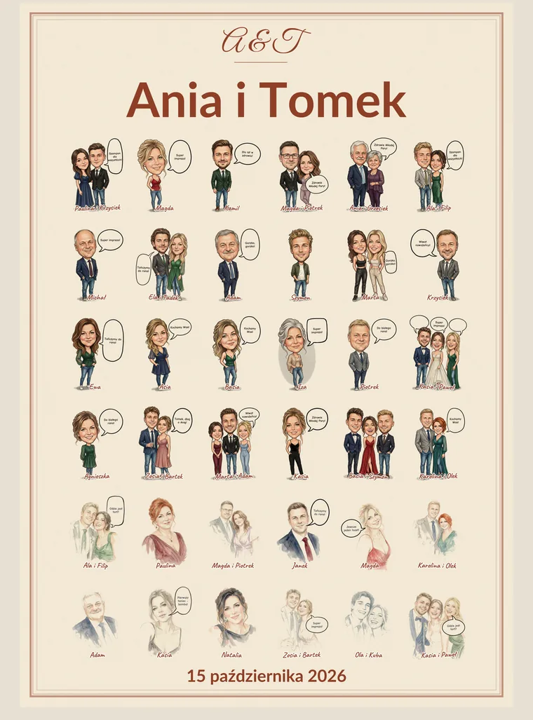 Superplakat Ania i Tomek z portretami gości